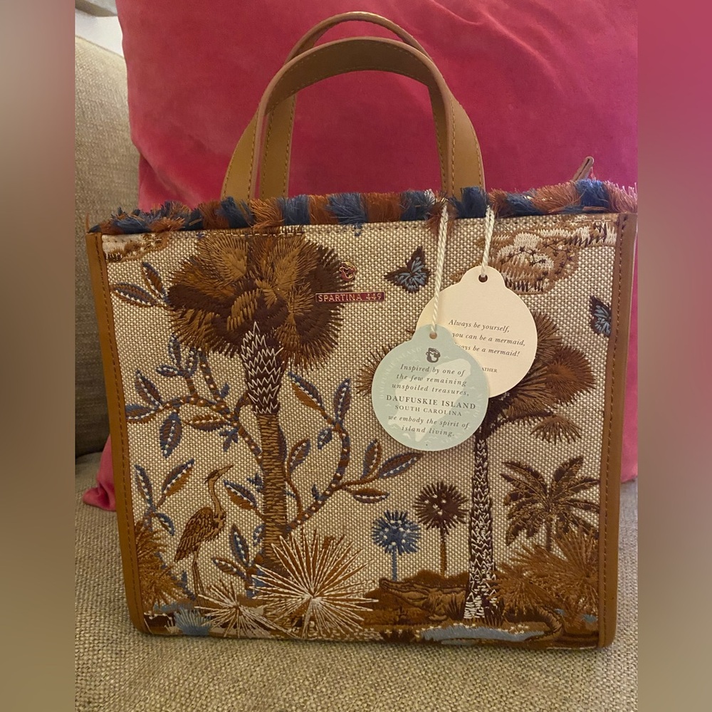 NWT Spartina449 Colleton Satchel Ashley River Landscape Sienna